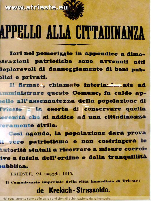  manifesto che deplora i danneggiamenti del maggio 1915