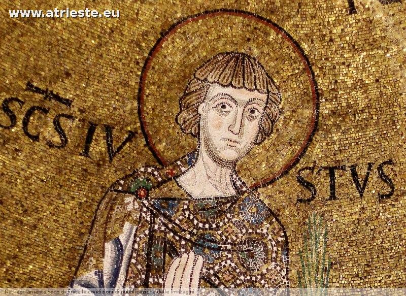  il dettaglio dell'immagine di san Giusto dal mosaico