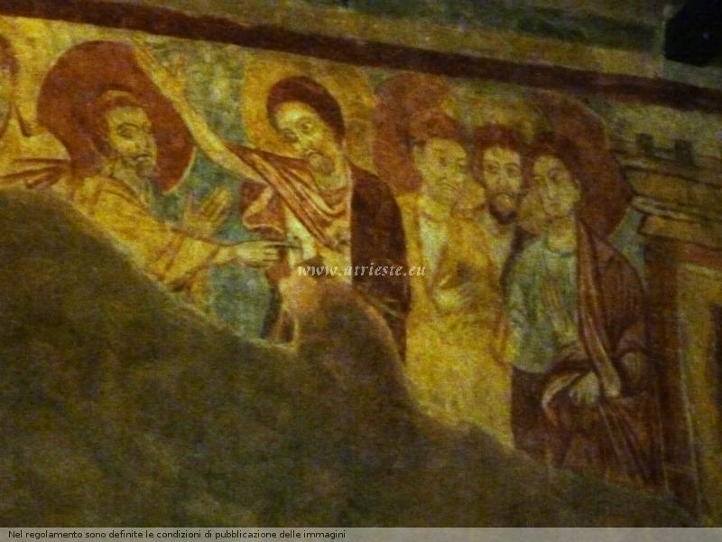 affreschi in alto. apparizione ai discepoli e incredulità di san Tommaso